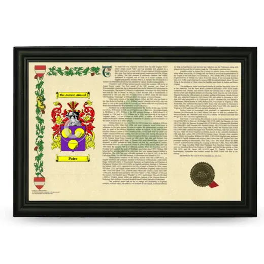 Paice Armorial Landscape Framed - Black