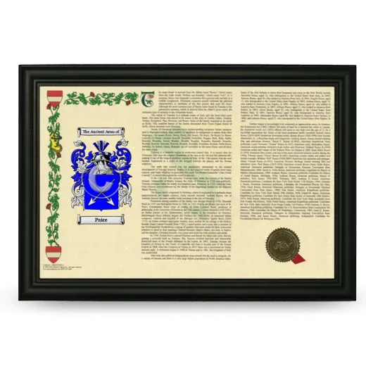 Paice Armorial Landscape Framed - Black