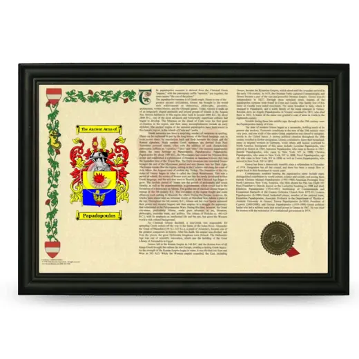 Papadopoulos Armorial Landscape Framed - Black