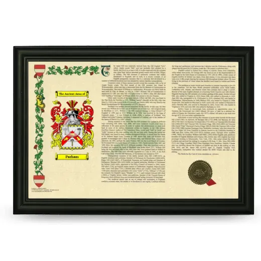 Parham Armorial Landscape Framed - Black