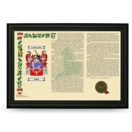Parm Armorial Landscape Framed - Black