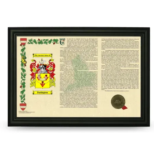 Partington Armorial Landscape Framed - Black