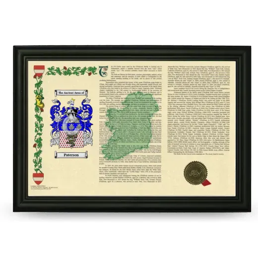 Paterson Armorial Landscape Framed - Black