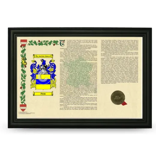Paux Armorial Landscape Framed - Black