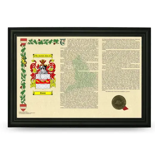 Pavet Armorial Landscape Framed - Black