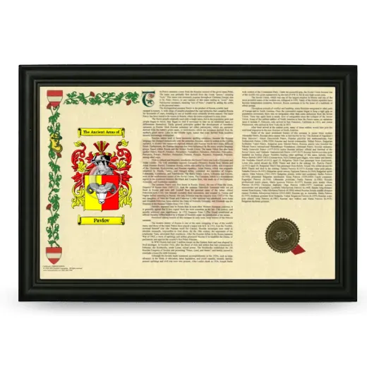 Pavlov Armorial Landscape Framed - Black