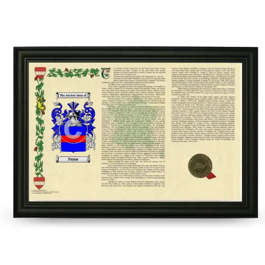 Payne Armorial Landscape Framed - Black