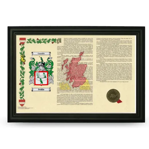 Peddie Armorial Landscape Framed - Black
