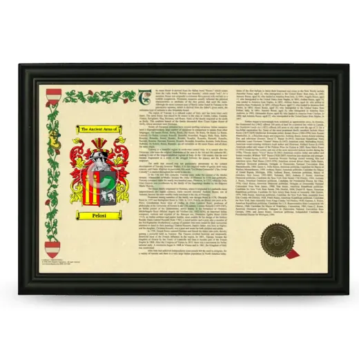Pelosi Armorial Landscape Framed - Black