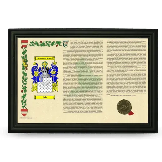 Pels Armorial Landscape Framed - Black