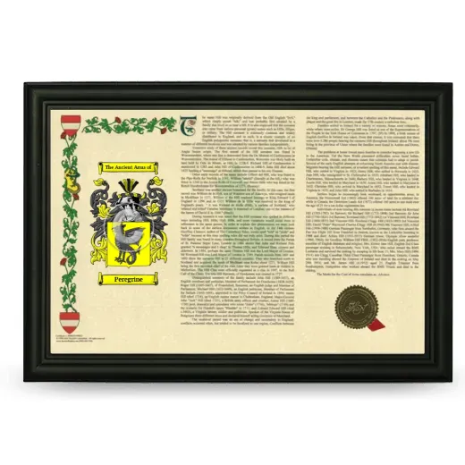 Peregrine Armorial Landscape Framed - Black