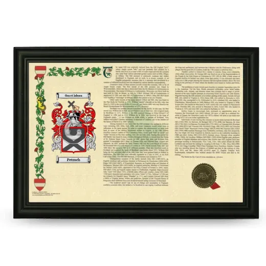 Petrach Armorial Landscape Framed - Black