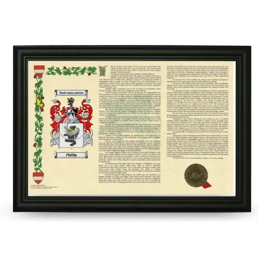 Phillip Armorial Landscape Framed - Black
