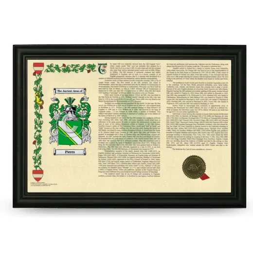 Pieres Armorial Landscape Framed - Black