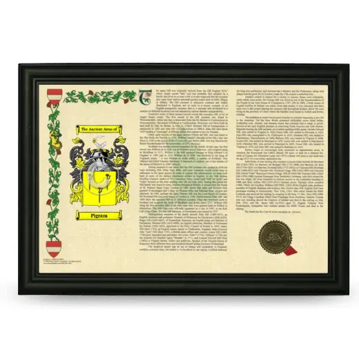 Pigram Armorial Landscape Framed - Black