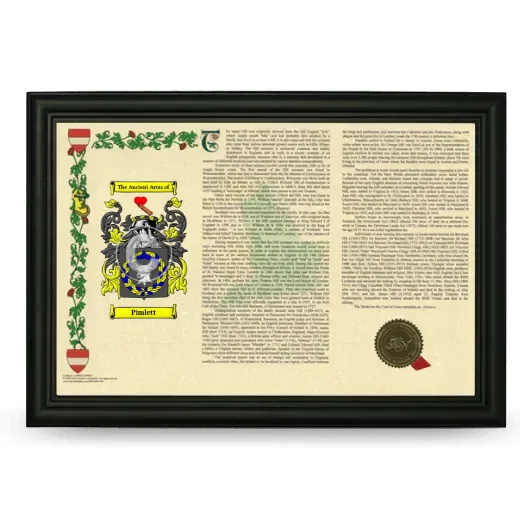 Pimlett Armorial Landscape Framed - Black