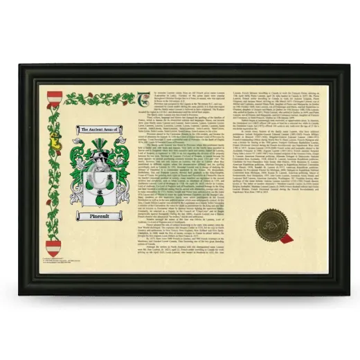 Pineault Armorial Landscape Framed - Black