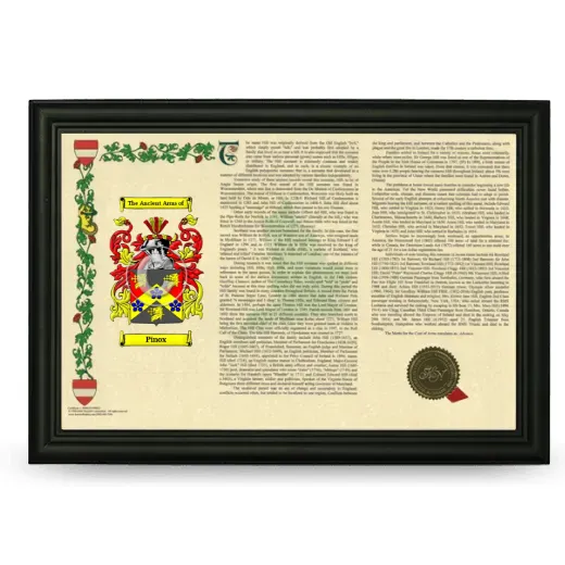 Pinox Armorial Landscape Framed - Black