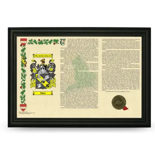 Pipes Armorial Landscape Framed - Black