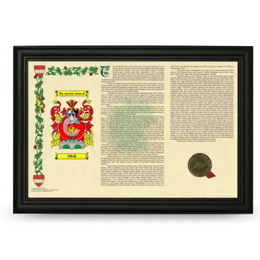 Pitch Armorial Landscape Framed - Black