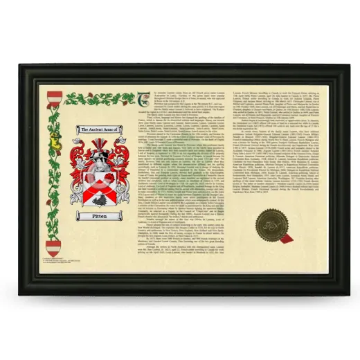 Pitten Armorial Landscape Framed - Black