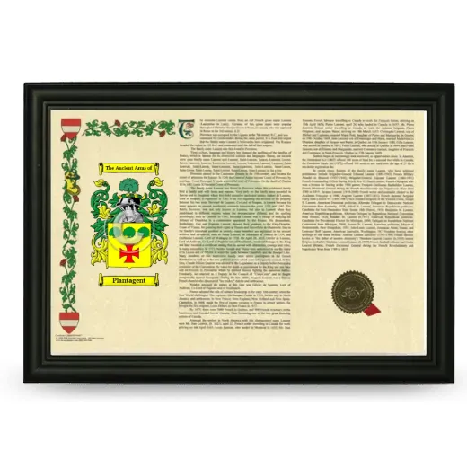 Plantagent Armorial Landscape Framed - Black