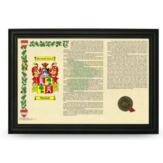 Plasencia Armorial Landscape Framed - Black