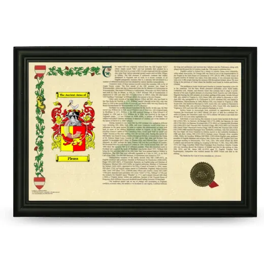 Pleass Armorial Landscape Framed - Black