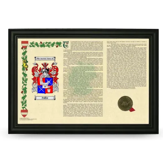 Poffer Armorial Landscape Framed - Black