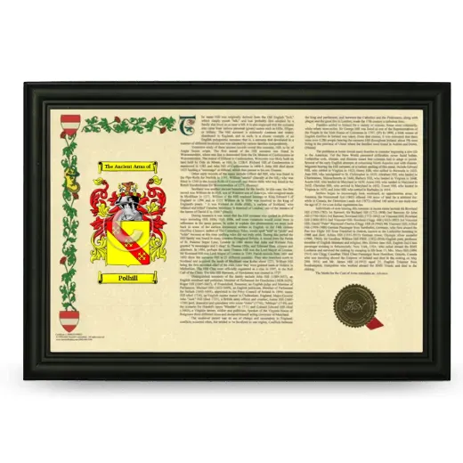 Polhill Armorial Landscape Framed - Black