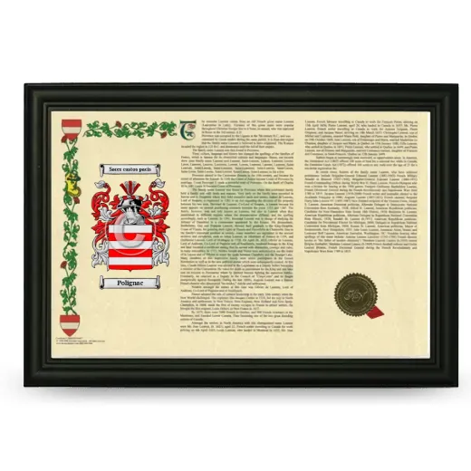 Polignac Armorial Landscape Framed - Black