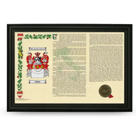 Ponzo Armorial Landscape Framed - Black