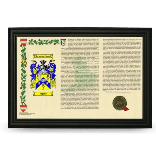 Popple Armorial Landscape Framed - Black