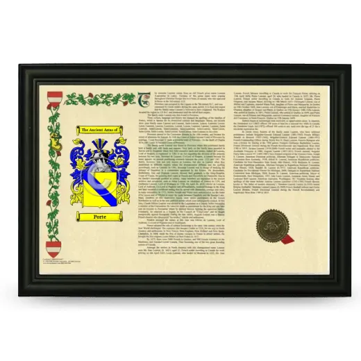 Porte Armorial Landscape Framed - Black