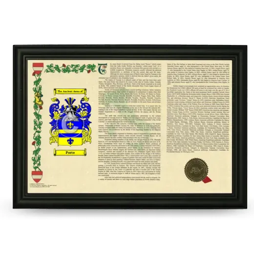 Porto Armorial Landscape Framed - Black