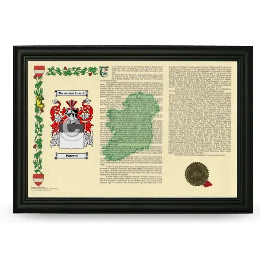 Powers Armorial Landscape Framed - Black