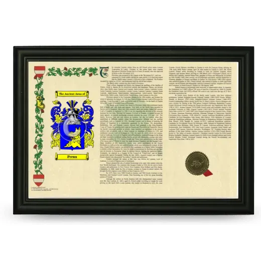 Preux Armorial Landscape Framed - Black