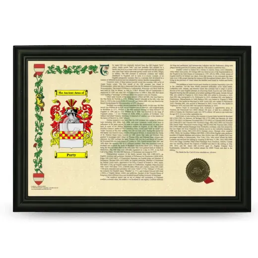 Purty Armorial Landscape Framed - Black