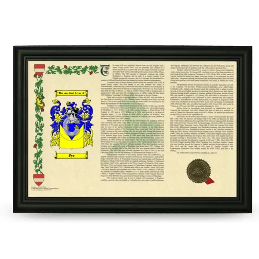 Pye Armorial Landscape Framed - Black