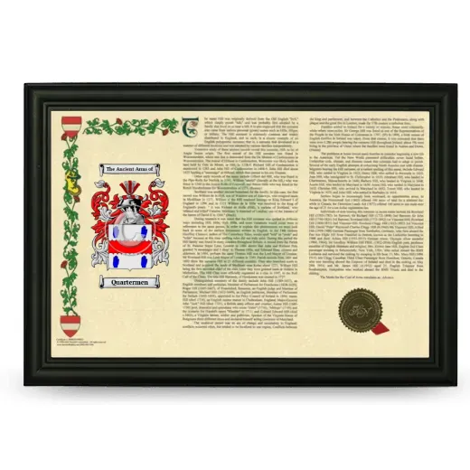 Quartermen Armorial Landscape Framed - Black