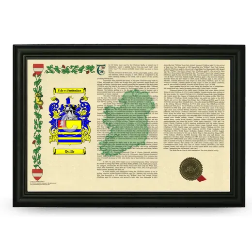 Quilly Armorial Landscape Framed - Black