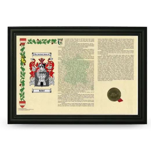 Rabel Armorial Landscape Framed - Black