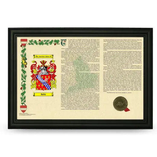 Raby Armorial Landscape Framed - Black