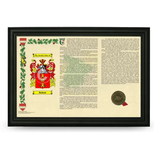 Raman Armorial Landscape Framed - Black