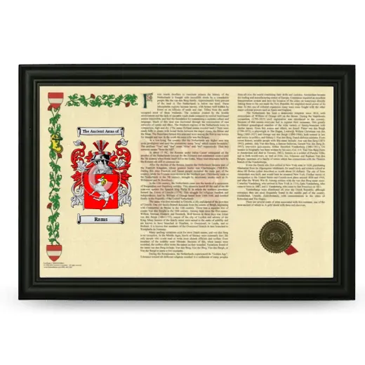 Rams Armorial Landscape Framed - Black