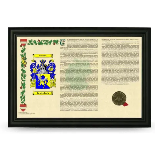 Rautenbach Armorial Landscape Framed - Black