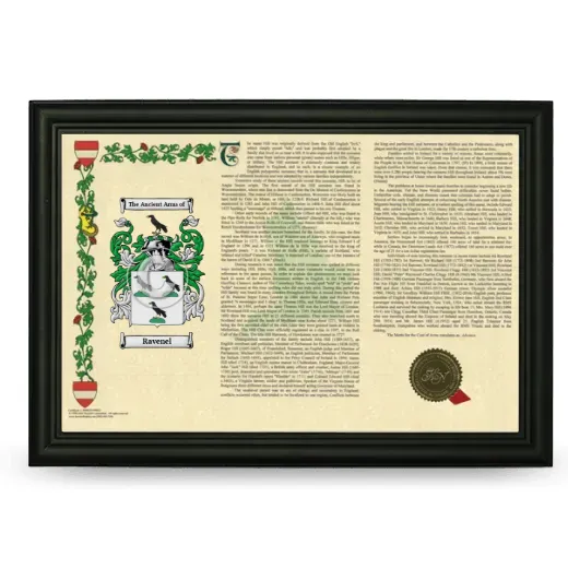 Ravenel Armorial Landscape Framed - Black
