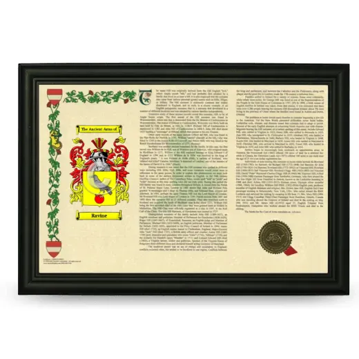 Ravine Armorial Landscape Framed - Black
