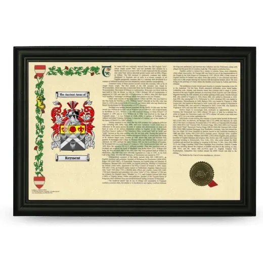 Rayment Armorial Landscape Framed - Black