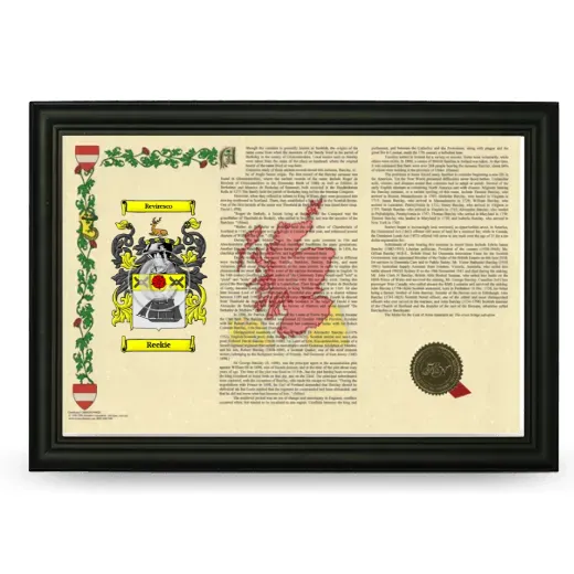 Reekie Armorial Landscape Framed - Black